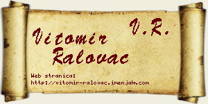 Vitomir Ralovac vizit kartica